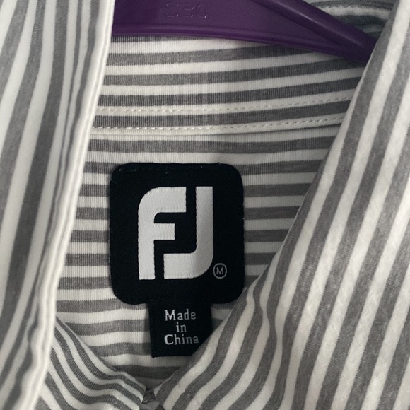 Gray and White Striped FootJoy Polo Medium - Picture 2 of 2